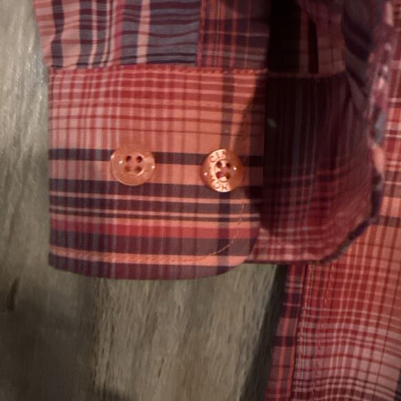 Cinch Boys' Plaid Print Long Sleeve Button-Down Up Shirt Size Size 10 Kids Youth - Picture 7 of 8